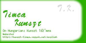 timea kunszt business card